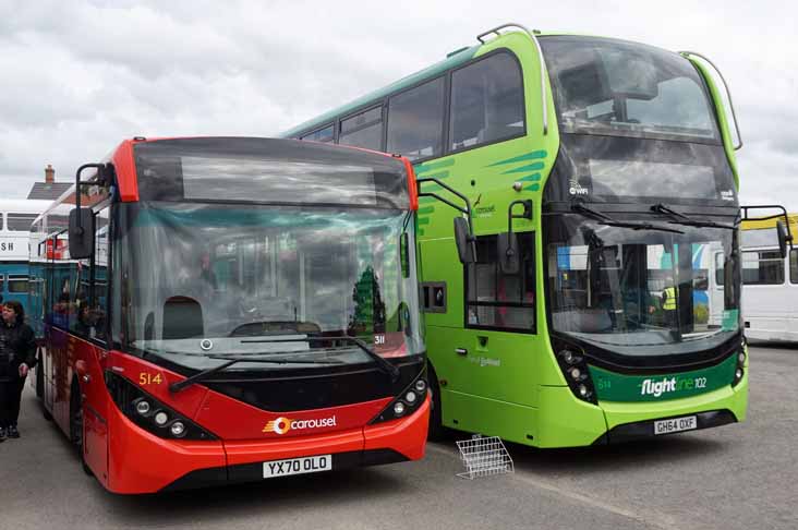 Carousel Country Alexander Dennis Enviro200MMC 514 & Flightline Enviro400MMC 614